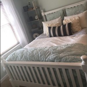 only white quilt and two pillow cases left